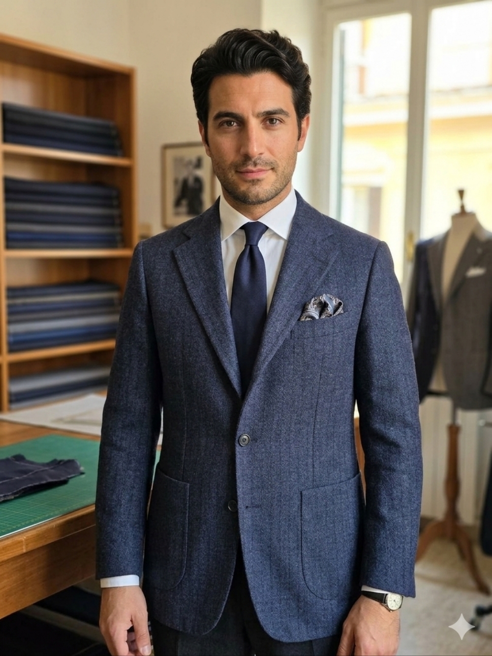 Men's Lightweight Navy Shirt Jacket - Tailored Casual Layer